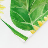 Waterverf zonnebloemen fleece deken (Hoek)