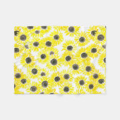 Waterverf zonnebloemen fleece deken (Voorkant (Horizontaal))