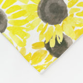 Waterverf zonnebloemen fleece deken (Hoek)