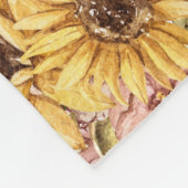 Waterverf Zonnebloemen Fleece Deken (Hoek)