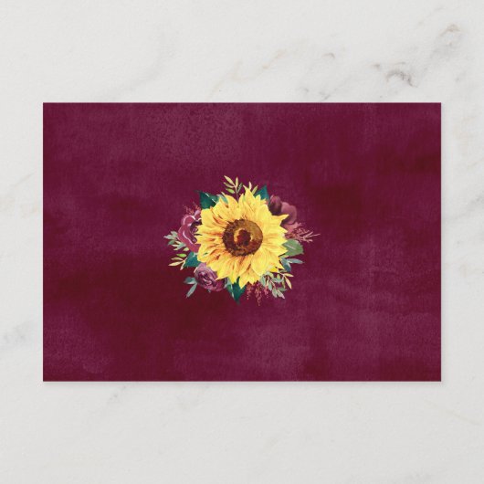 Waterverf Zonnebloemen Floral Border Accommodatie Informatiekaartje (Achterkant)