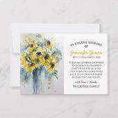  Waterverf Zonnebloemen Funeral Bedankt (Voorkant)