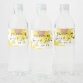 Waterverf Zonnebloemen Gedekte Florale bruiloft Waterfles Etiket (Flessen)