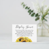 Waterverf Zonnebloemen Geen Vrijgezellenfeest Labe Informatiekaartje (Staand voorkant)