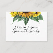 Waterverf Zonnebloemen Geen Vrijgezellenfeest Labe Informatiekaartje (Achterkant)