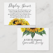 Waterverf Zonnebloemen Geen Vrijgezellenfeest Labe Informatiekaartje (Voorkant / Achterkant)