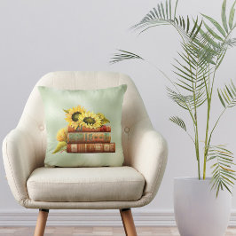 Waterverf zonnebloemen Gele Boeken Kussen