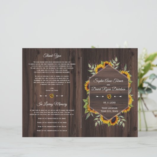 Waterverf zonnebloemen Geometrisch Old Barn Progra (Staand voorkant)