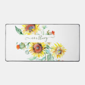 Waterverf zonnebloemen gepersonaliseerd bureaumat (Voorkant)