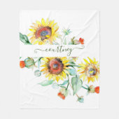 Waterverf zonnebloemen gepersonaliseerd fleece deken (Voorkant)