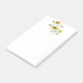 Waterverf zonnebloemen gepersonaliseerd post-it® notes (Schuin)