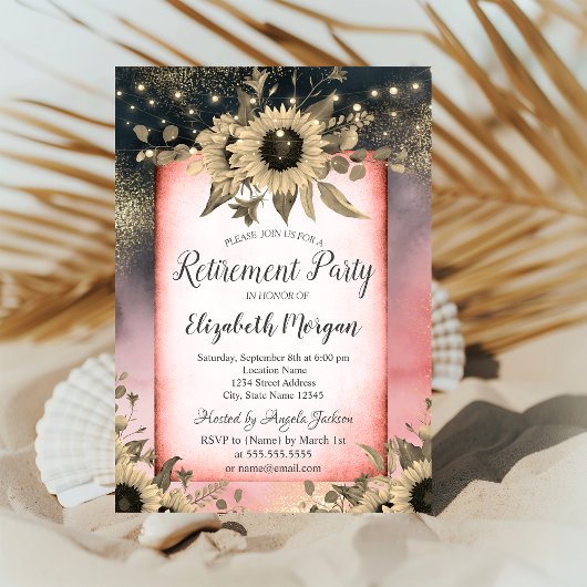 Waterverf zonnebloemen Goud Pensioenuitkering Kaart