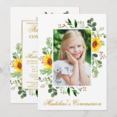 Waterverf zonnebloemen Greenery Fotocommunie Kaart (Voorkant / Achterkant)