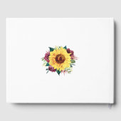 Waterverf Zonnebloemen - Grenshuwelijk Gastenboek (Achterkant)