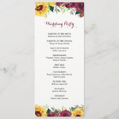 Waterverf Zonnebloemen - Grenshuwelijk Programmakaart (Achterkant)