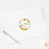 Waterverf Zonnebloemen Grieks Afstuderen Ronde Sticker (Envelop)