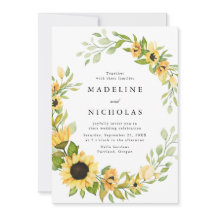 Waterverf Zonnebloemen & Groene Huwelijksdecoratie