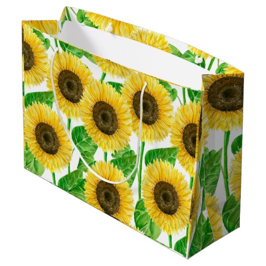 Waterverf zonnebloemen groot cadeauzakje (Achterkant Gekanteld)