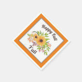 Waterverf zonnebloemen Happy herfst Y'all sinaasap Servet (Hoek)