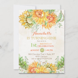 Waterverf Zonnebloemen Helder Oranje Geel Groen Kaart