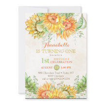 Waterverf Zonnebloemen Helder Sinaasappel Geel Gro