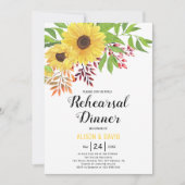 Waterverf zonnebloemen herfst bruiloft repetitie d kaart (Voorkant)