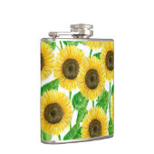 Waterverf zonnebloemen heupfles (Rechts)