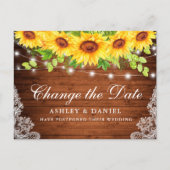 Waterverf Zonnebloemen Hout Datum wijzigen Briefkaart (Voorkant)