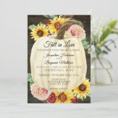 Waterverf Zonnebloemen in pomkin Dark Wood Kaart (Staand voorkant)