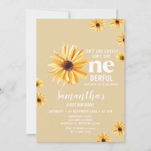 Waterverf Zonnebloemen is niet mooi jarig Kaart (Voorkant)