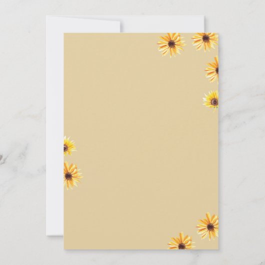Waterverf Zonnebloemen is niet mooi jarig Kaart (Achterkant)