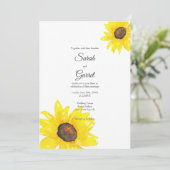 Waterverf zonnebloemen kaart (Staand voorkant)