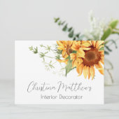 Waterverf Zonnebloemen Kaart (Staand voorkant)