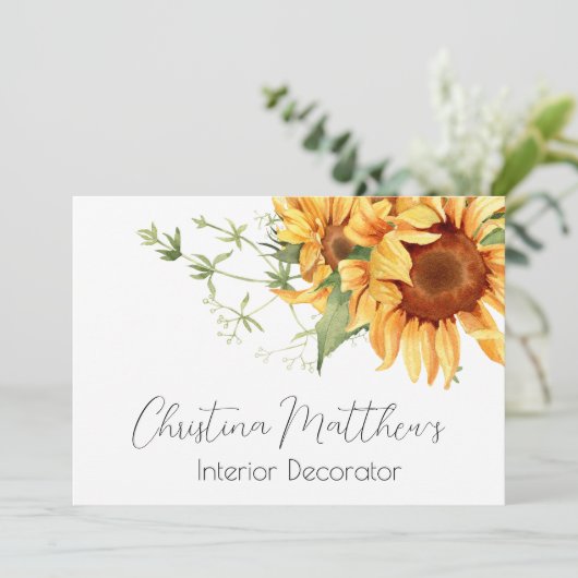 Waterverf Zonnebloemen Kaart (Staand voorkant)