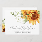 Waterverf Zonnebloemen Kaart (Voorkant / Achterkant)