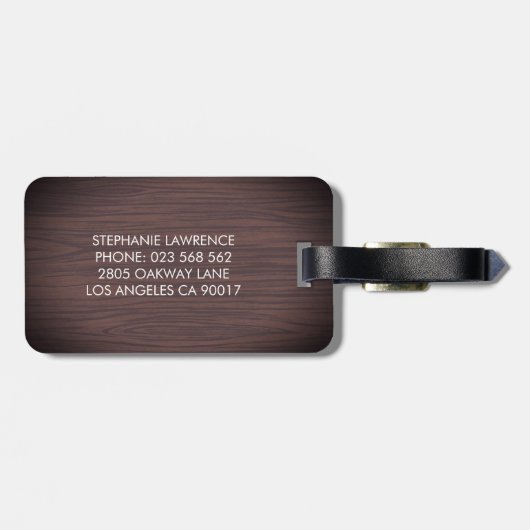 Waterverf Zonnebloemen Kant Hout Rustieke Naam Bagagelabel (Achterkant horizontaal)