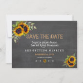 Waterverf zonnebloemen karton sparen de datum save the date (Voorkant)
