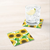 Waterverf zonnebloemen kartonnen onderzetters (Insitu)