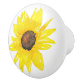 Waterverf zonnebloemen keramische knop (Rechts)
