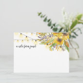 Waterverf Zonnebloemen & Koord van de Notitiekaart (Staand voorkant)