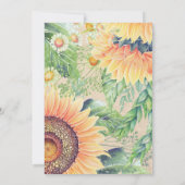 Waterverf Zonnebloemen | Kraft Paper Wedding Kaart (Achterkant)