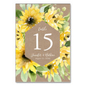 Waterverf Zonnebloemen Kraft Papier | Bruiloft Kaart (Achterkant)