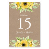 Waterverf Zonnebloemen Kraft Papier | Bruiloft Kaart (Achterkant)