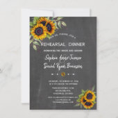 Waterverf Zonnebloemen Krijtbord Oefenavondmaal Kaart (Voorkant)