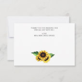 Waterverf Zonnebloemen Land Rustic Wedding Bedankkaart (Achterkant)