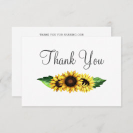 Waterverf Zonnebloemen Land Rustic Wedding Bedankkaart