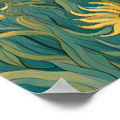 Waterverf Zonnebloemen Landschap in Van Gogh Stijl Poster (Hoek)