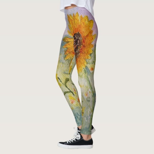 Waterverf zonnebloemen leggings (Links)