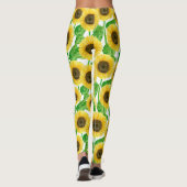 Waterverf zonnebloemen leggings (Achterkant)