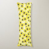 Waterverf zonnebloemen lichaamskussen (Voorkant Verticaal)